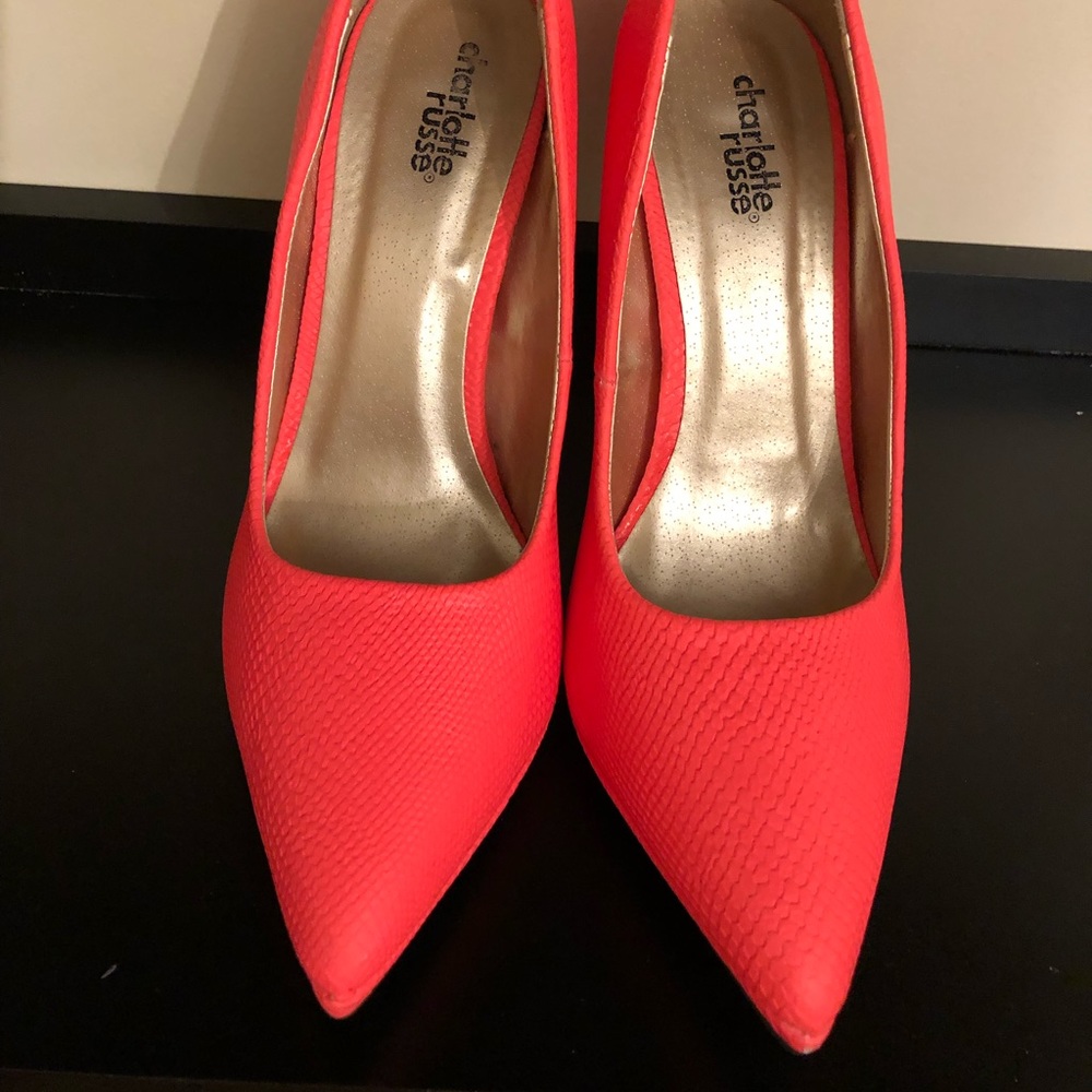 Coral high heels